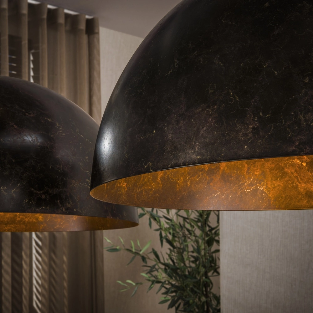 Industriële hanglamp Dome 2x Ø 60cm - urban bruin Lyora 8716803512573