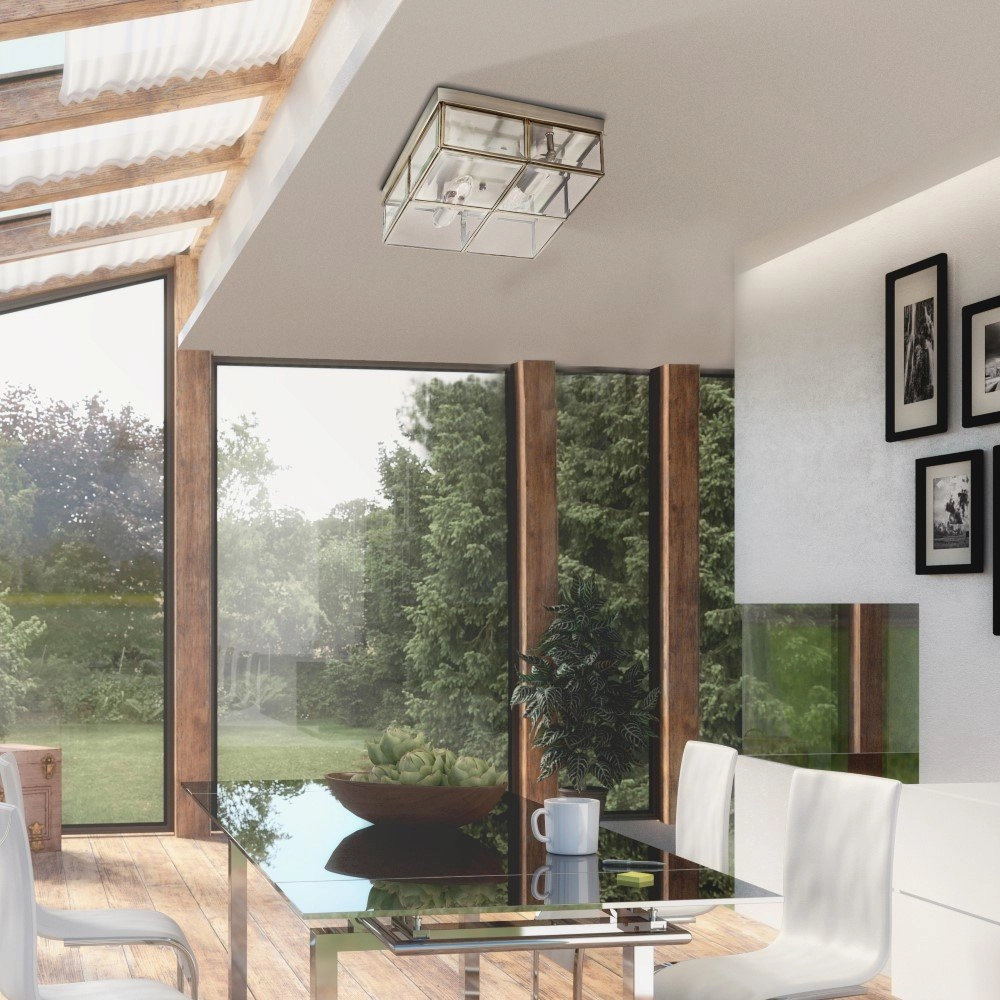 Vierkante plafondlamp Flush Searchlight 5053423023038