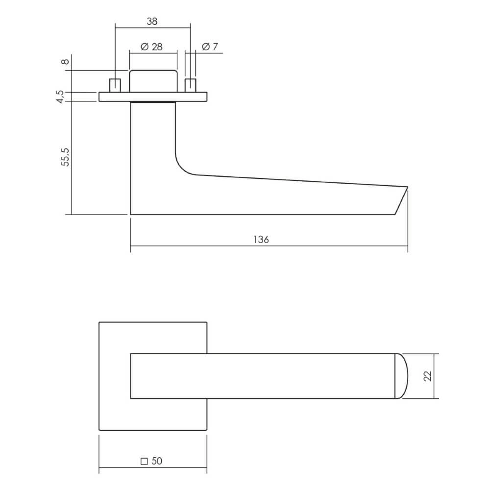 Design deurklink Sliced No.1 RVS en zwart Intersteel 8714186463376