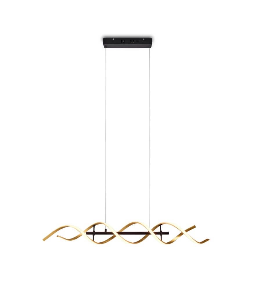 Design led hanglamp Sequence zwart met goud Trio 4017807540734