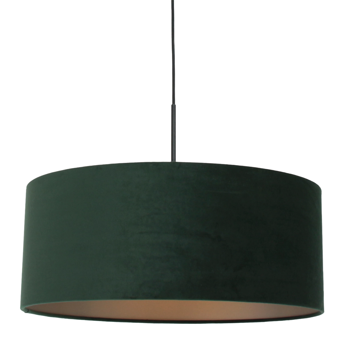 Hanglamp Sparkled 50cm met groen velourse kap Hanglamp Sparkled 50cm met groen velourse kap
