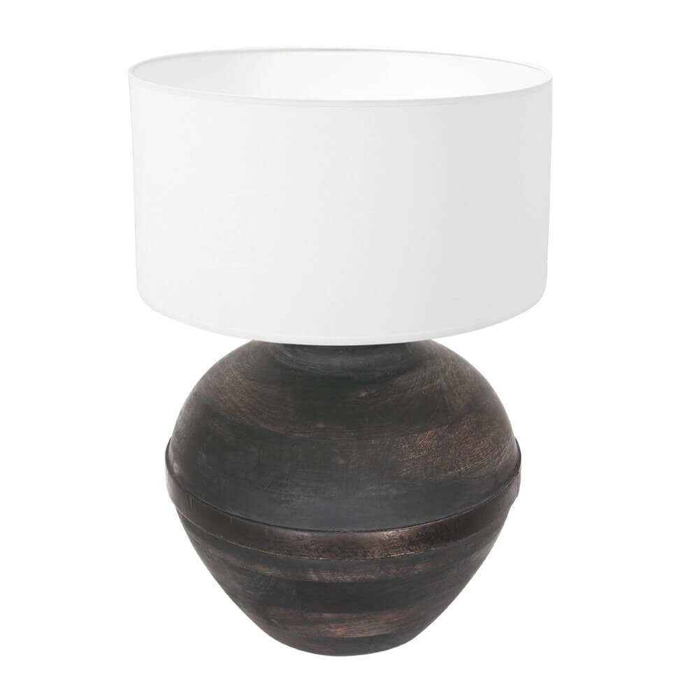 Chique schemerlamp Lyons B met witte chintz kap Chique schemerlamp Lyons B met witte chintz kap