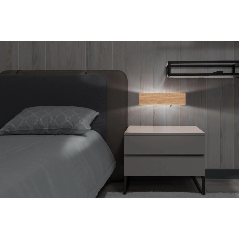 Design wandlamp Siegfried M hout met schakelaar Globo 9007371418145