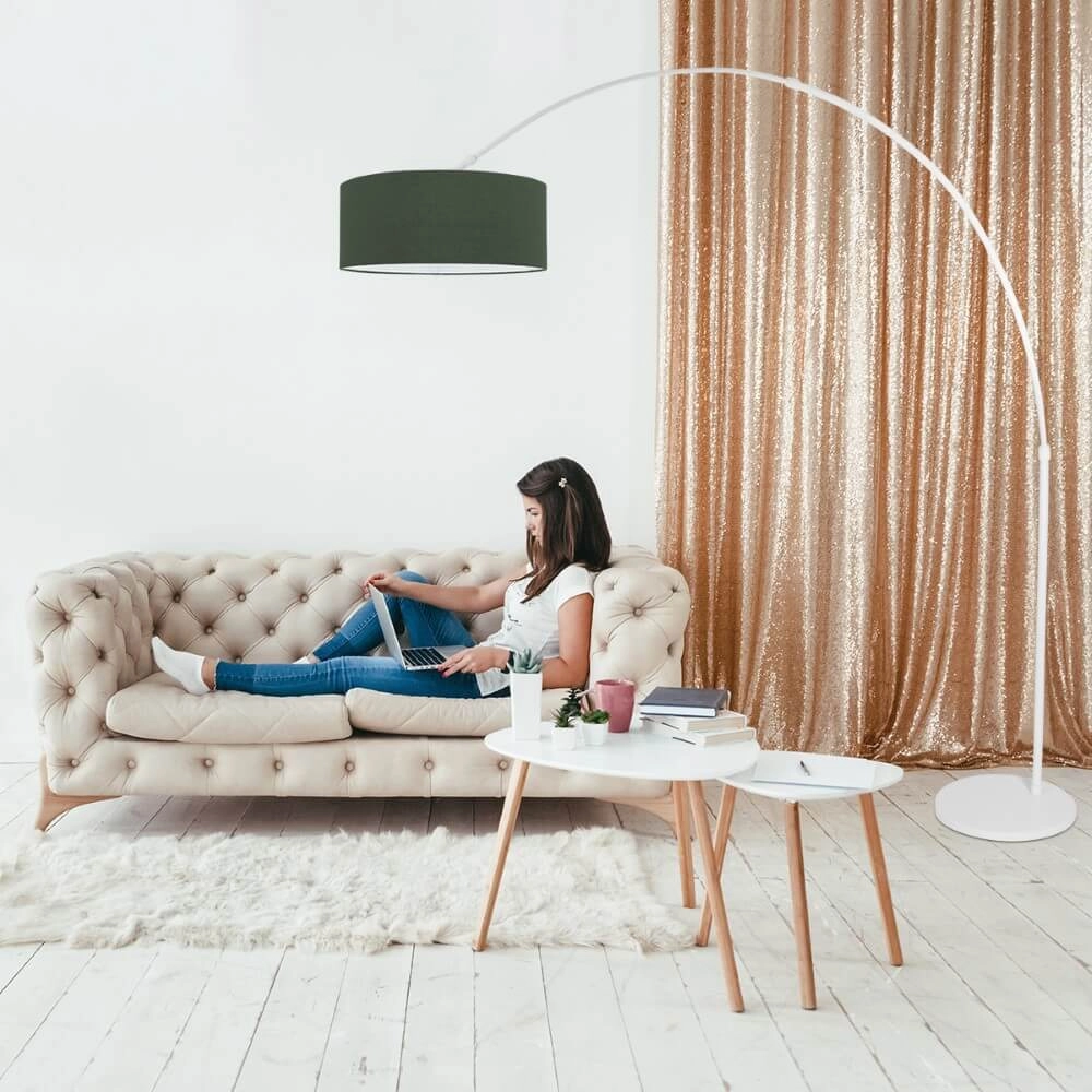 Groene booglamp Sparkled met velvet kap Steinhauer 8712746152340