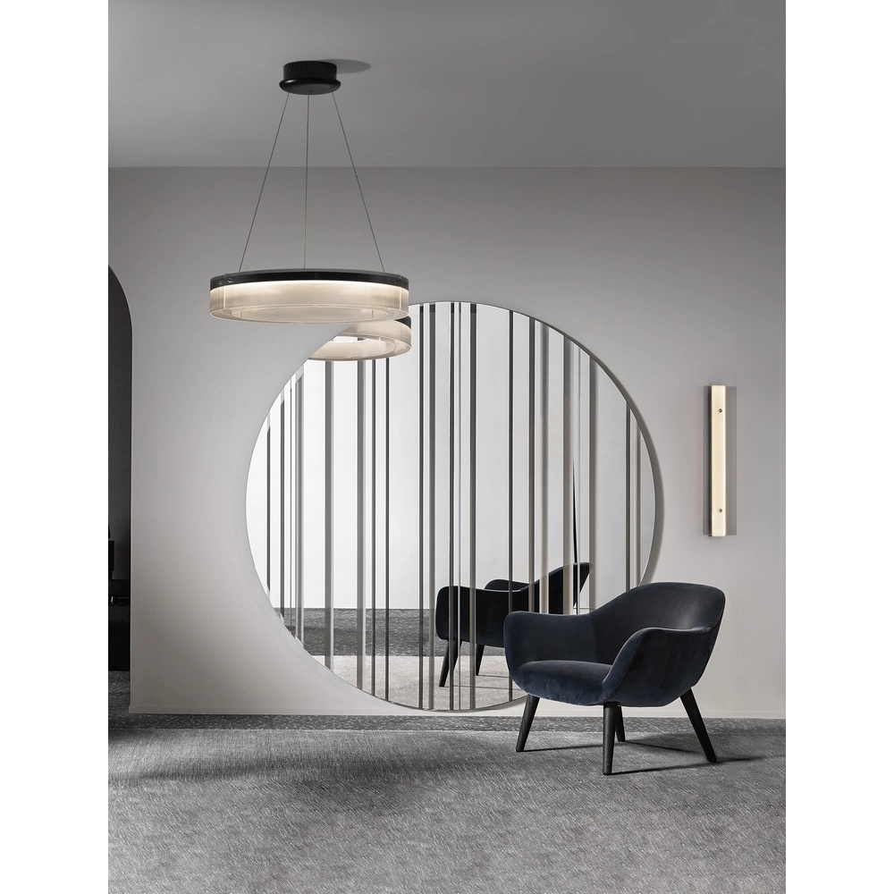 Design hanglamp Pauline zwart met glas Ø 70cm Lyora 5212017445384