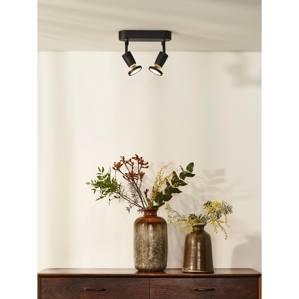 Plafondlamp Jaster-Led 2-lichts zwart Lucide 5411212114693