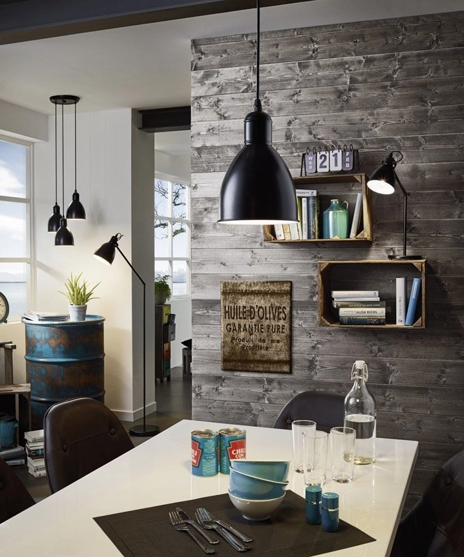 Landelijke hanglamp Priddy 4-lichts zwart Eglo 9002759494667