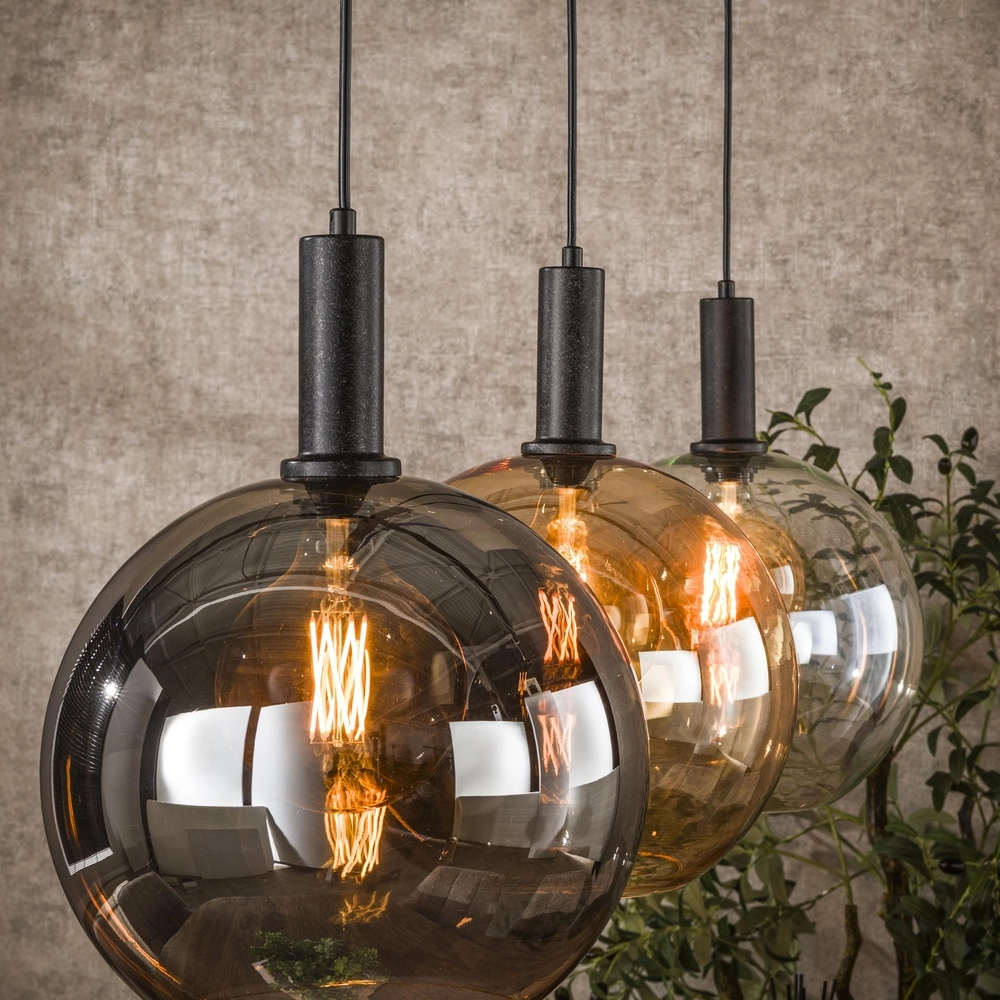 Glazen hanglamp Sfera 3x Ø 30cm - gekleurd glas Lyora 8716803512351