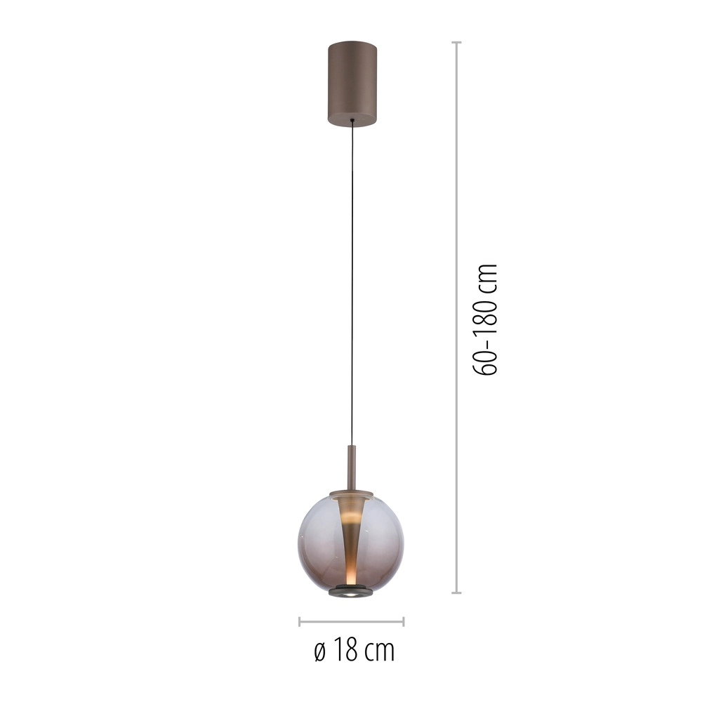 Led hanglamp Pure Infinity met amber glas - Ø 18cm Paul Neuhaus 4012248399040