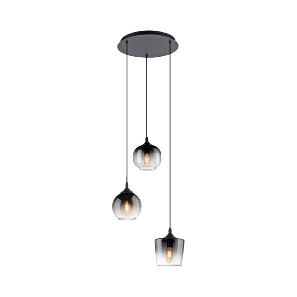 Zwarte hanglamp Zea 3-lichts Just Light 4043689994181