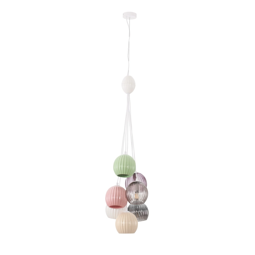 Gekleurde hanglamp Meline 7-lichts