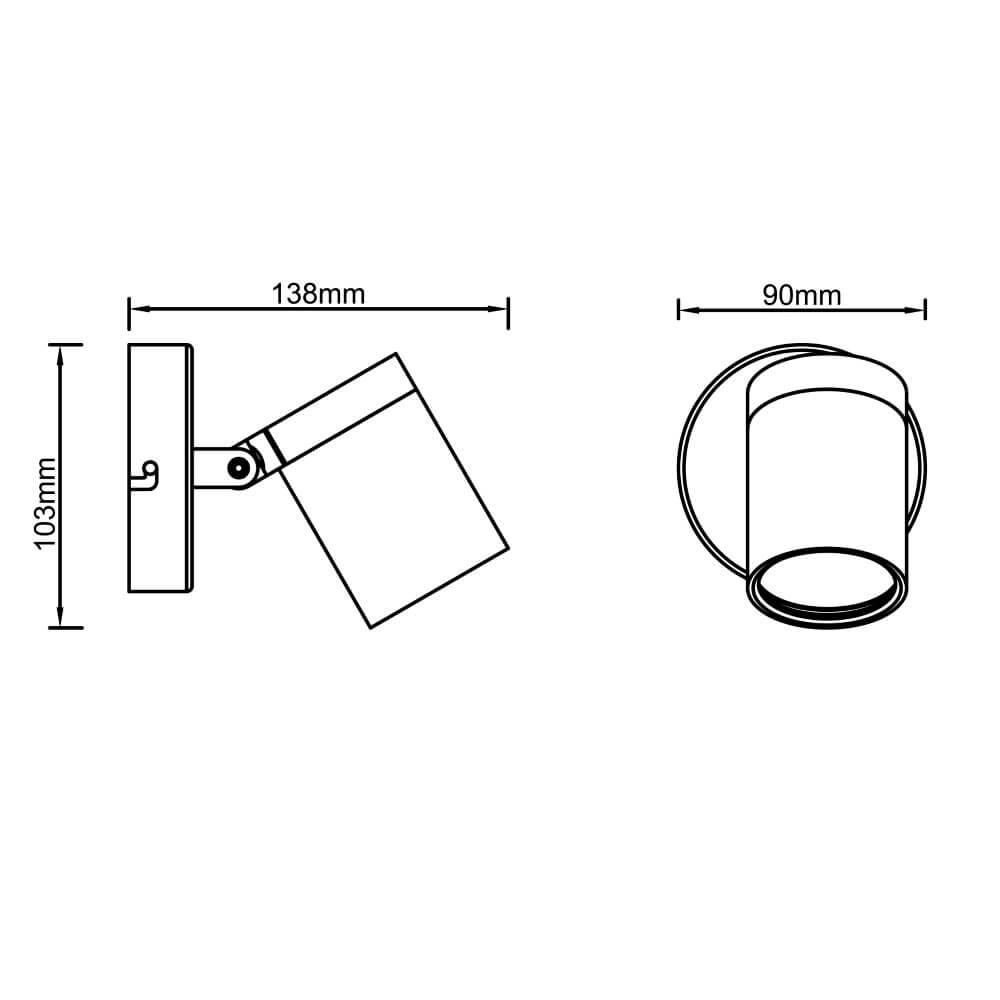 Zwart wandspotje Alessia Brilliant 4004353403774