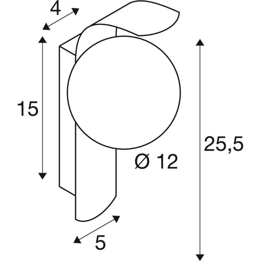 Zwarte wandlamp Sun bol SLV 4024163292825