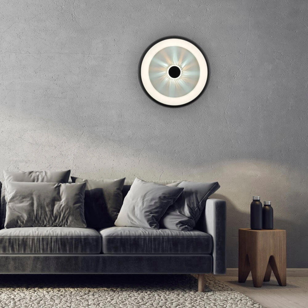 Ronde plafondlamp Vertigo zwart Ø 46,5cm Just Light 4043689994723