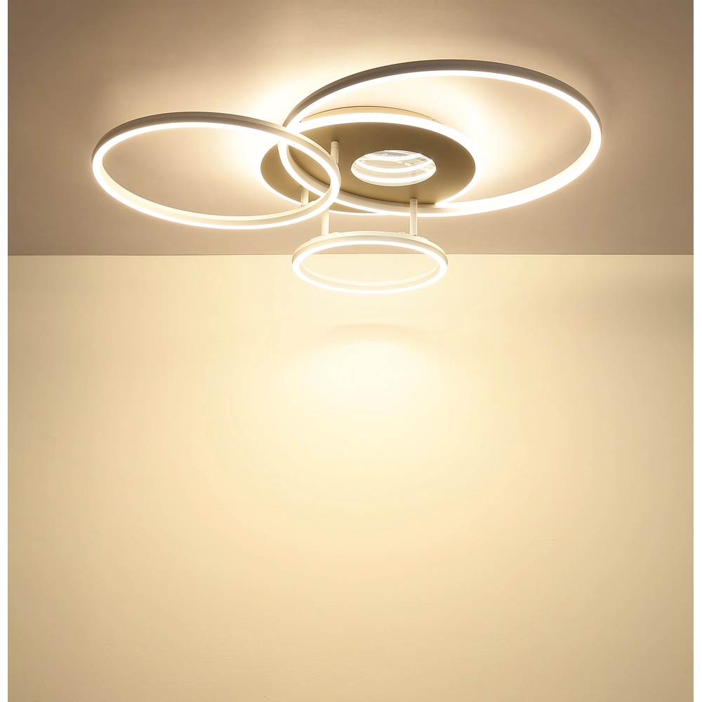 Moderne plafondlamp Invertina rond zand bruin Globo 9007371578856