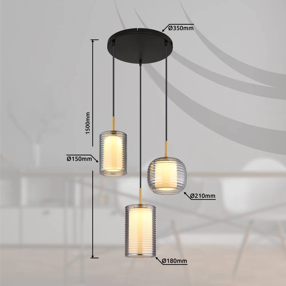 Hanglamp Lampigna 3-lichts rond Globo 9007371446889