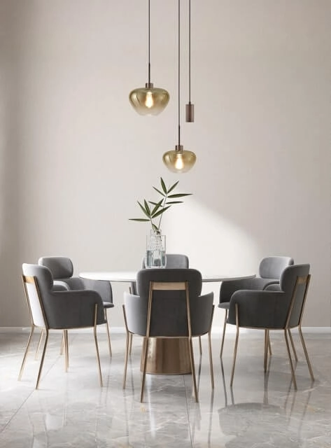 3-lichts hanglamp Genua bruin met 1x goud glas Ø 24cm  - 1x Ø 29cm en 1 pendel Masterlight 8718121357447