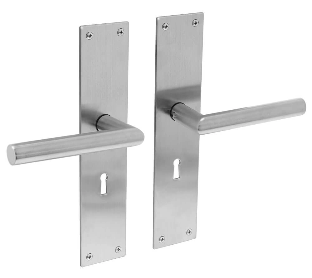 Strakke deurklink Jura sleutelgat RVS