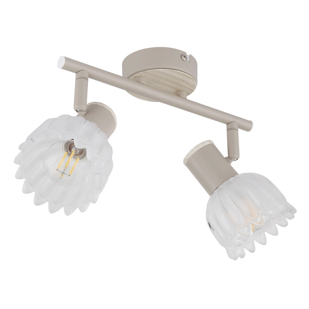 2-lichts plafondspot Planta zand bruin Globo 9007371569939