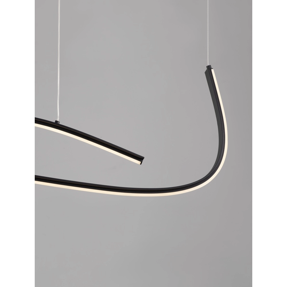 Hanglamp Brio met krul zwart Lyora 5212017479846