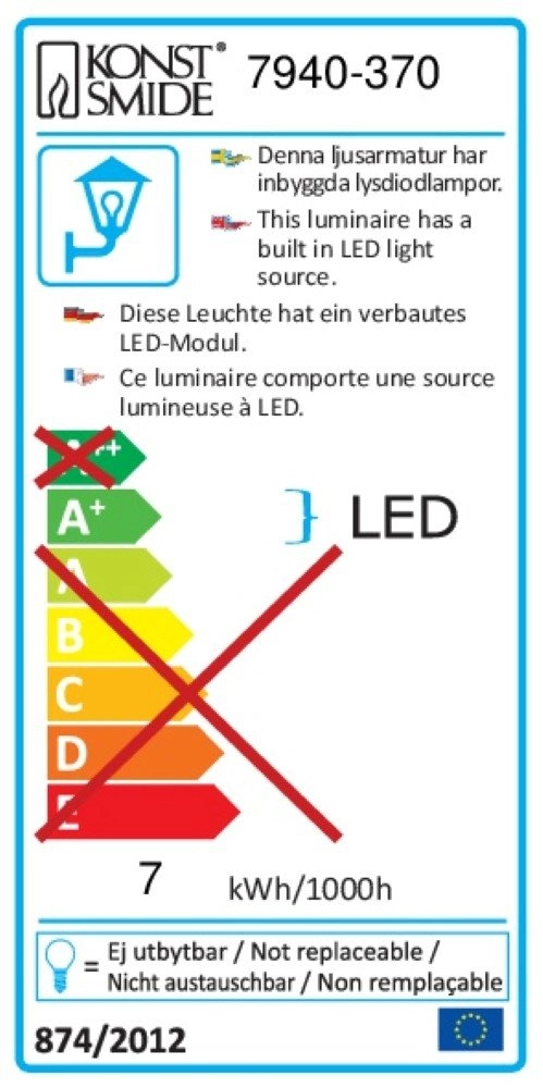 Ledspot Cremona Up - Down 2x3w - 3000K 17cm antraciet KonstSmide 7318307940374