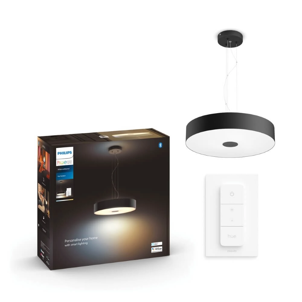 Hanglamp Hue Fair - White Ambiance Ø 44,4cm zwart Philips 8719514341296