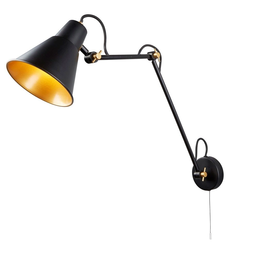 Zwart gouden leeslamp Readi
