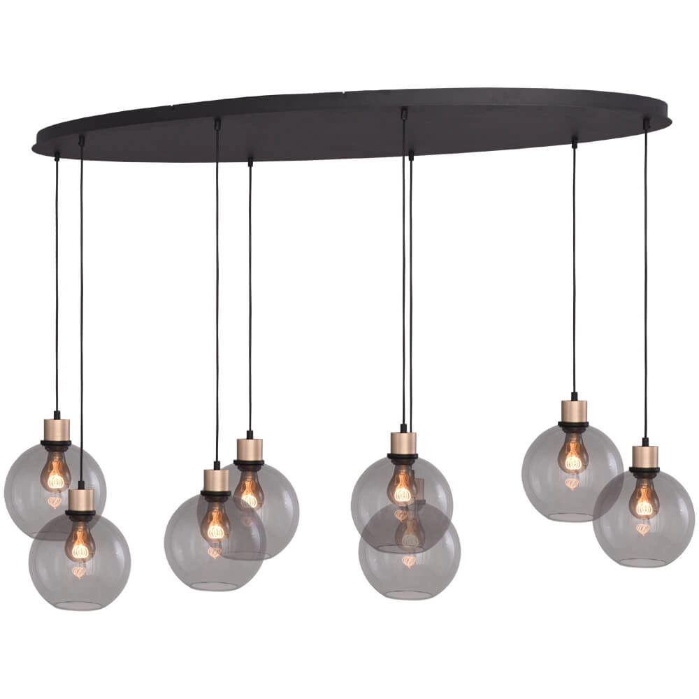 Hanglamp ovaal Lazise Oval 8x Ø 20cm goud