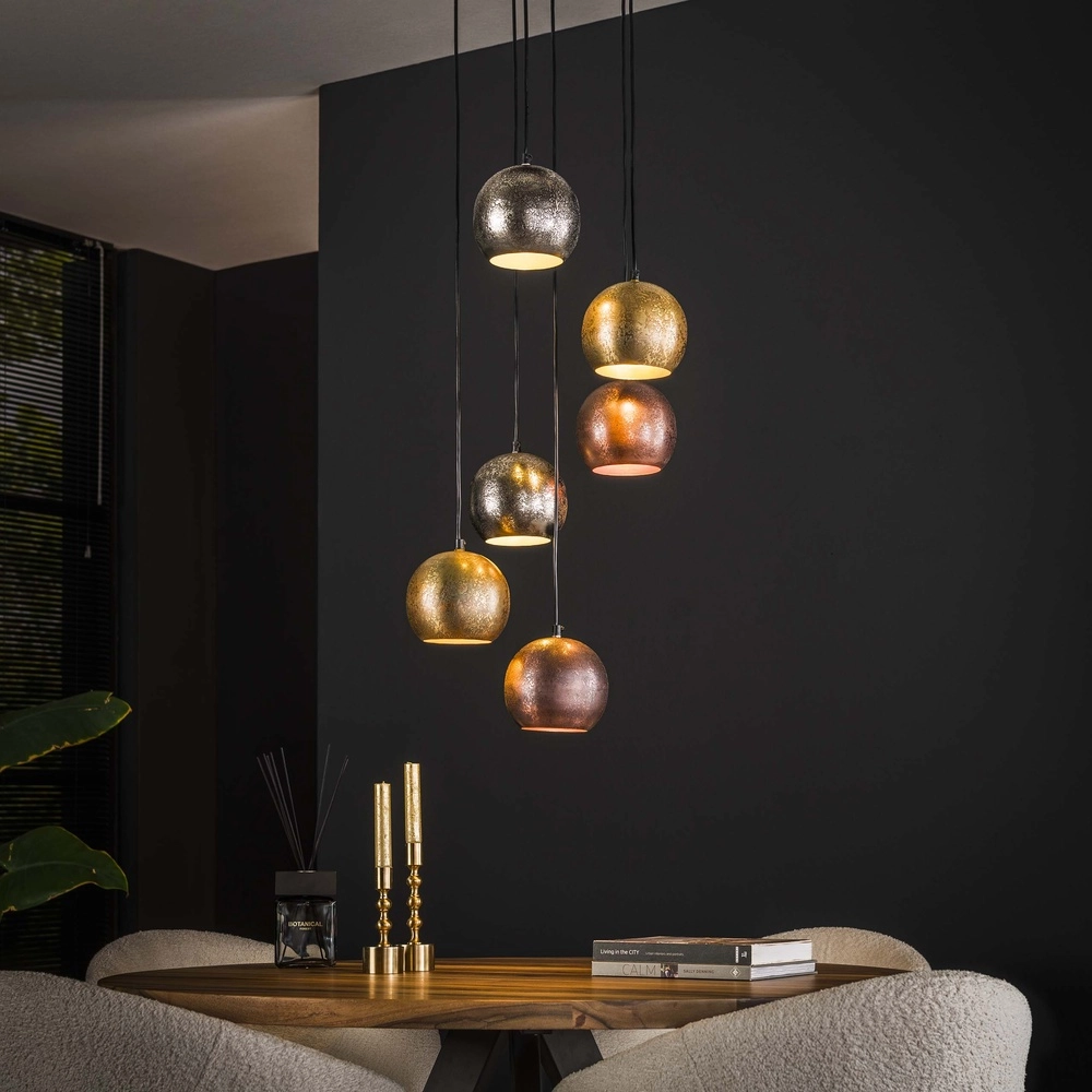 Industriële hanglamp Bol 6x E27