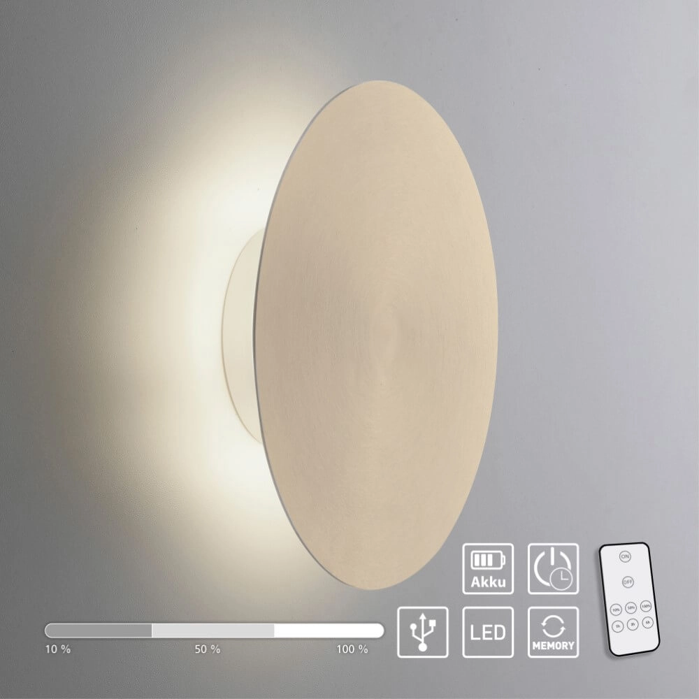 Design wandlamp Akku Puntua Ø 25cm messing Paul Neuhaus 4012248372524