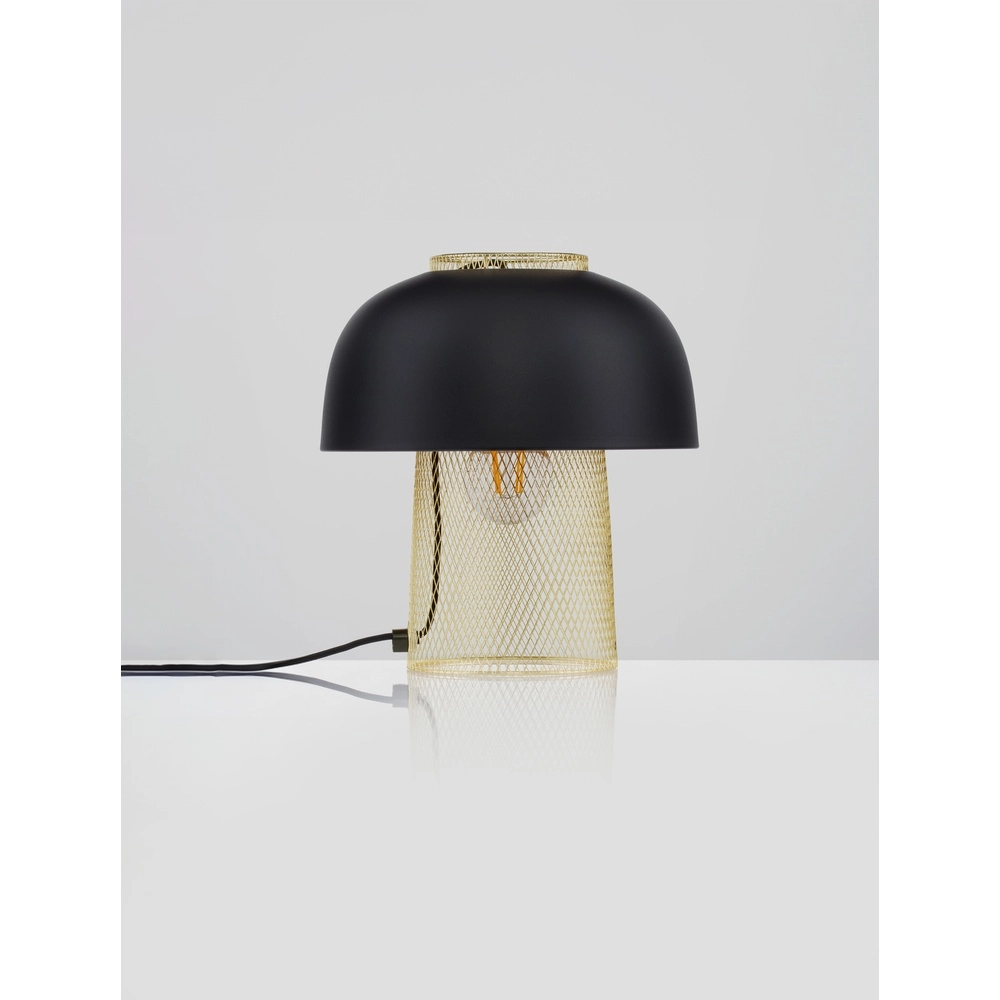 Tafellampje Sqube zwart met goud Lyora 5212017454782