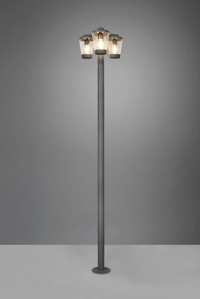 Tuinlantaarn Cavado 3-lichts 220cm antraciet Trio 4017807506228