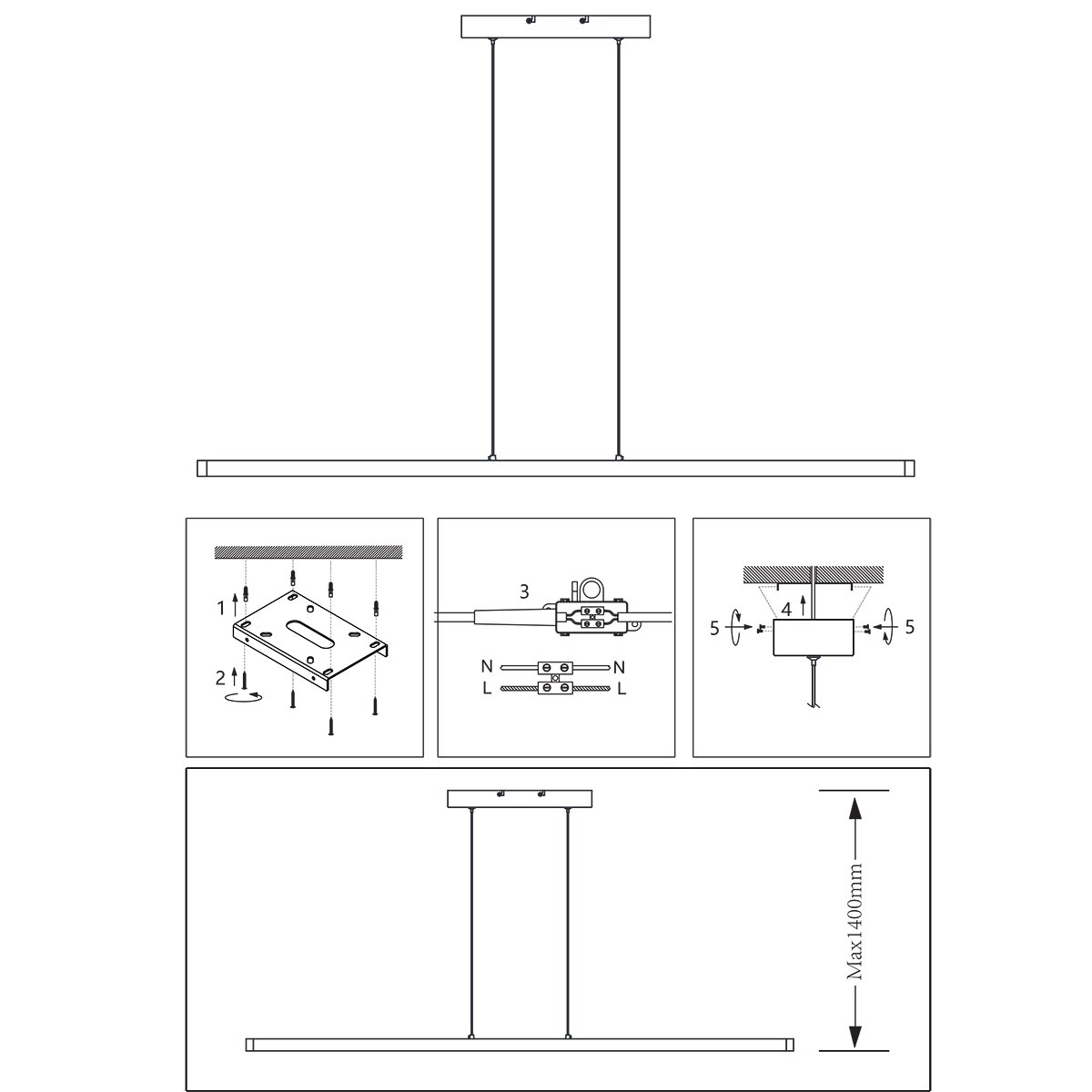 Hanglamp Light stripe Steinhauer 8712746133684