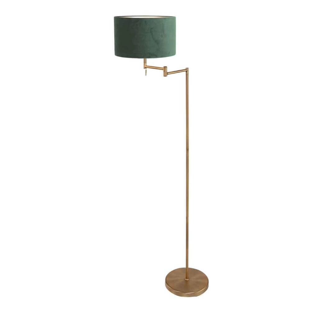 Vloerlamp Bella brons met groene kap Steinhauer 8712746174465