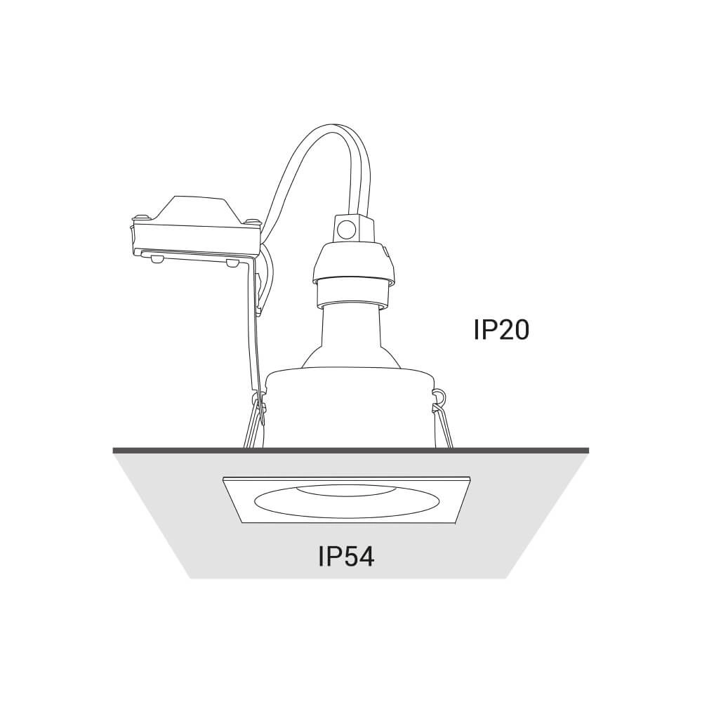 Zwarte inbouwspot Delta IP54 Lyora 5903139837095