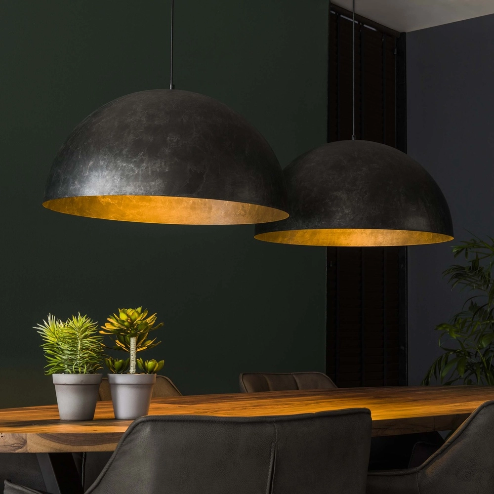 Industriële hanglamp Dome 2x Ø 60cm - charcoal