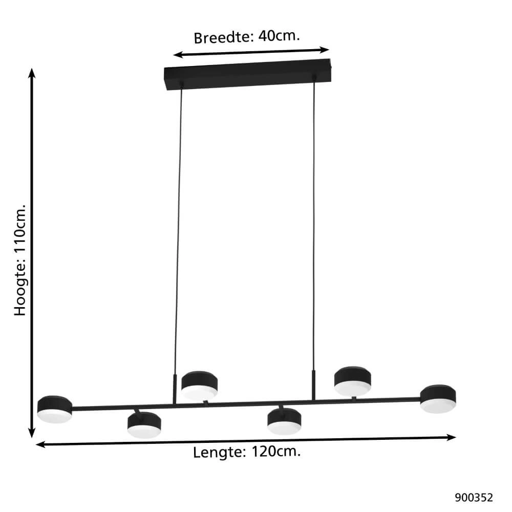 Led hanglamp Clavellina zwart Eglo 9008606241095