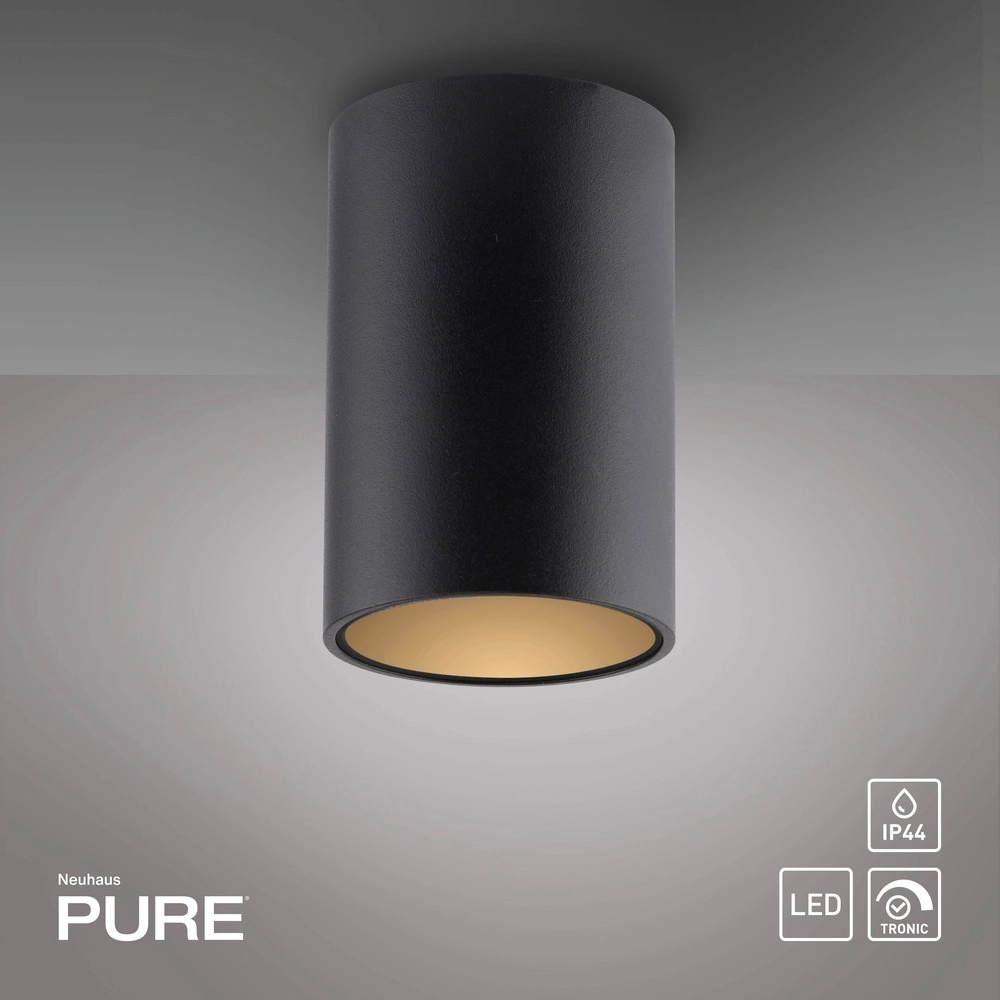 Plafond opbouwspot Pure Point Ø 6cm - black pearl Paul Neuhaus 4012248395677