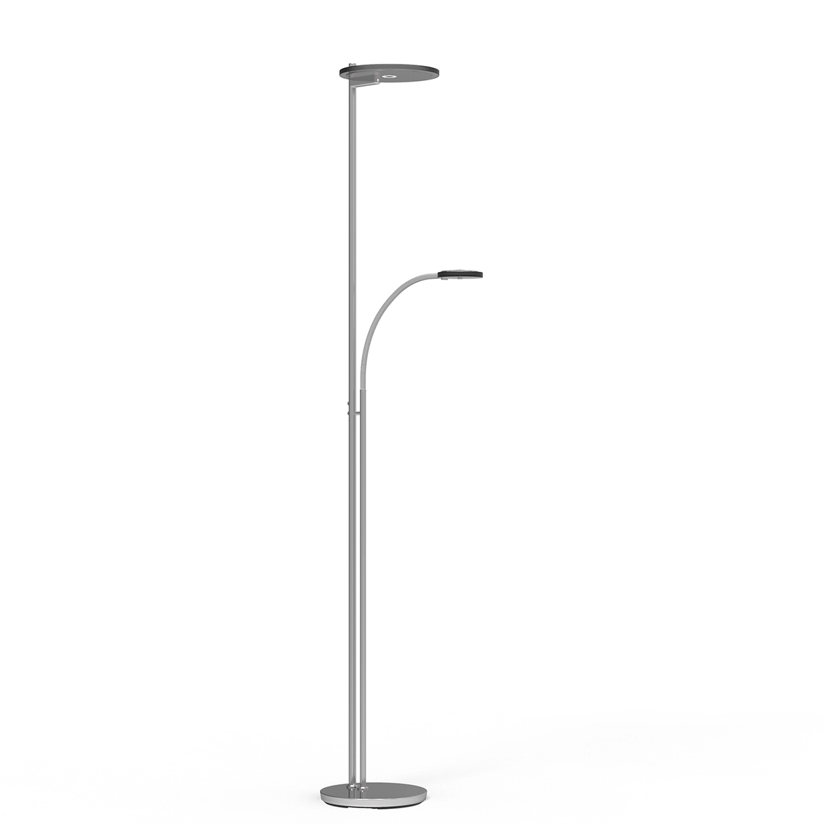 Led leeslamp 2-lichts Turound 40w - 2200-4000K - 187cm RVS smoke glas