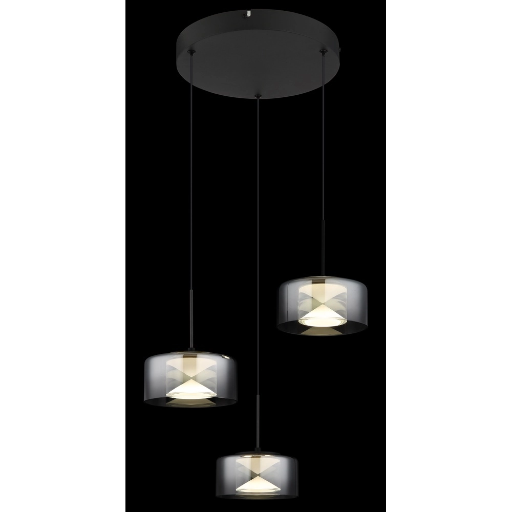 Design hanglamp Belinda 3-lichts zwart Globo 9007371531318
