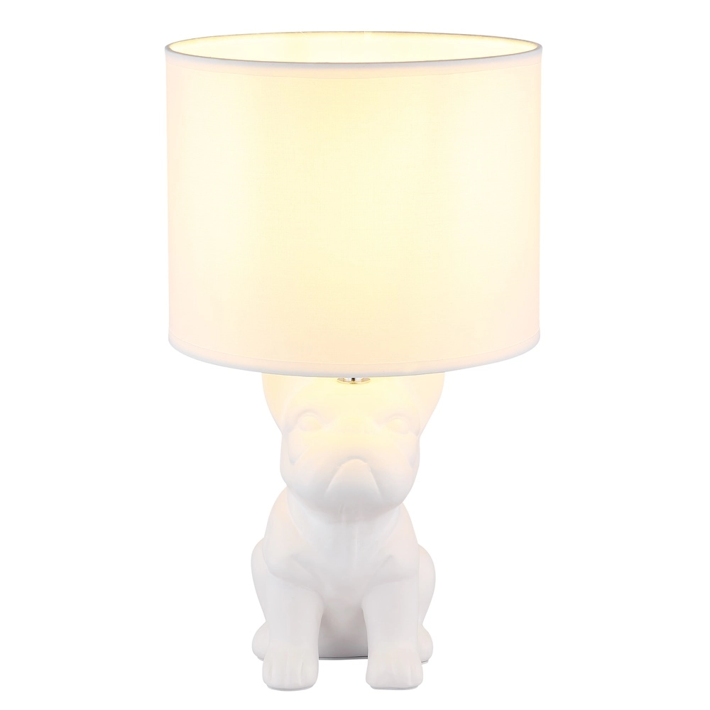 Tafellampje Dogo hond wit met kapje Globo 9007371569687