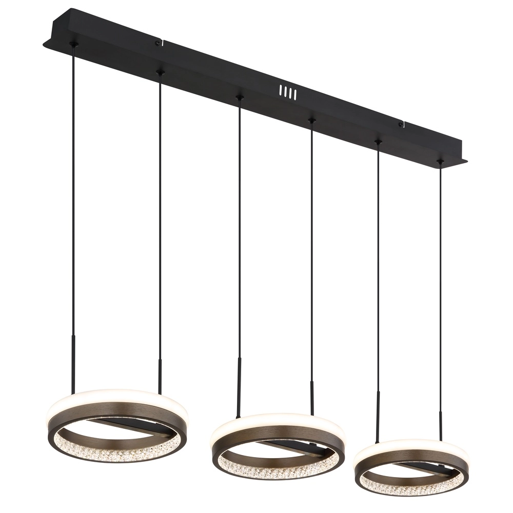 Design hanglamp Della zwart 3-lichts