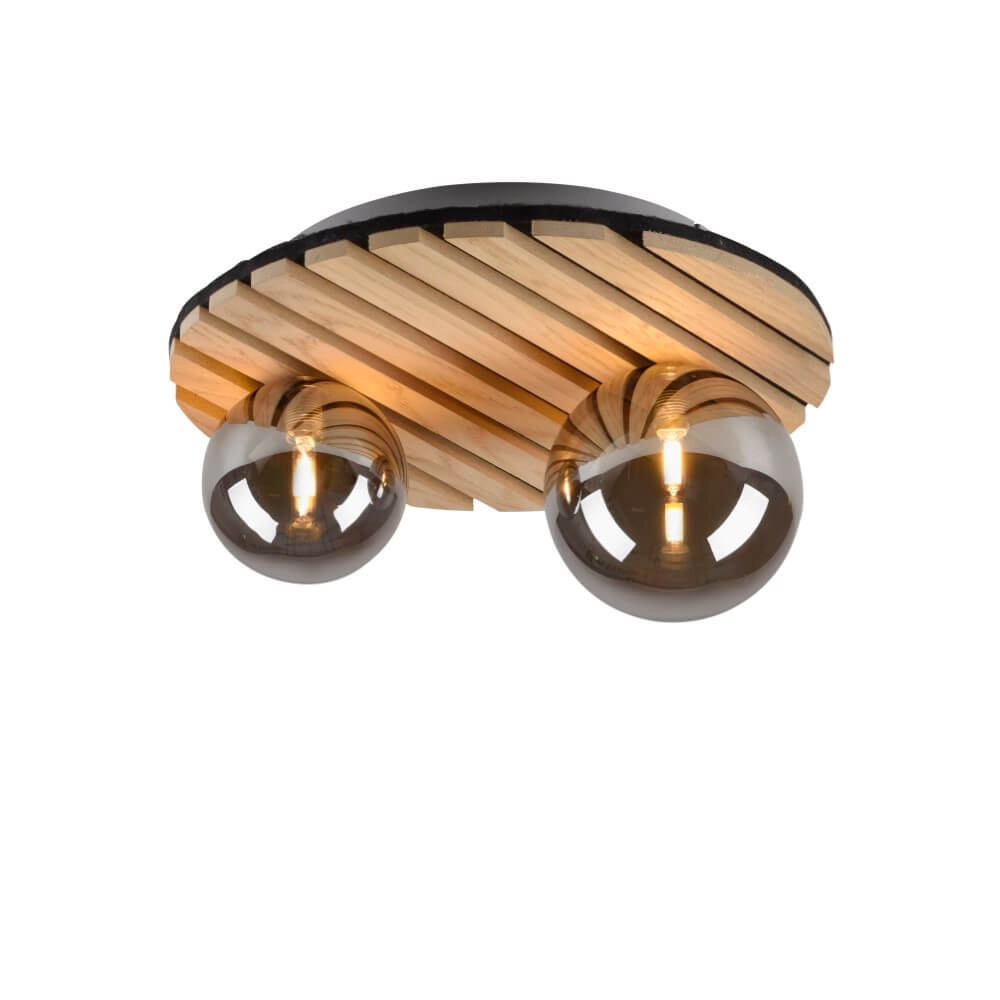 Houten plafondlamp Green Stika rond Just Light 4043689004231