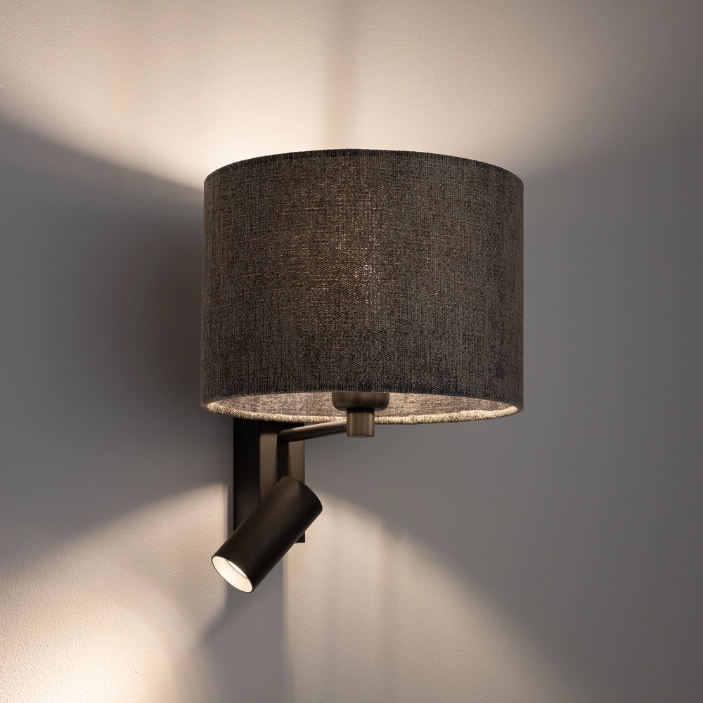 Wandlamp grijs Lago met schemerlampkap Lyora 5903139116770