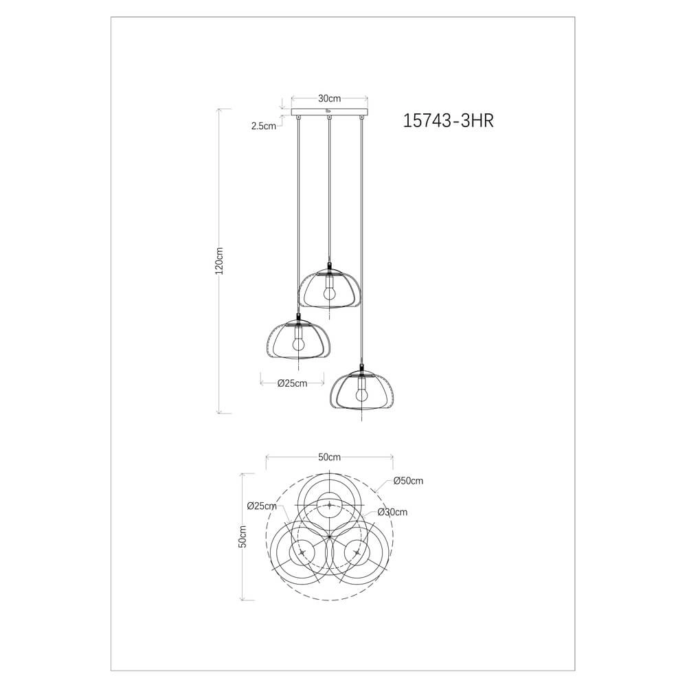 Hanglamp Jella 3-lichts rond Globo 9007371455904