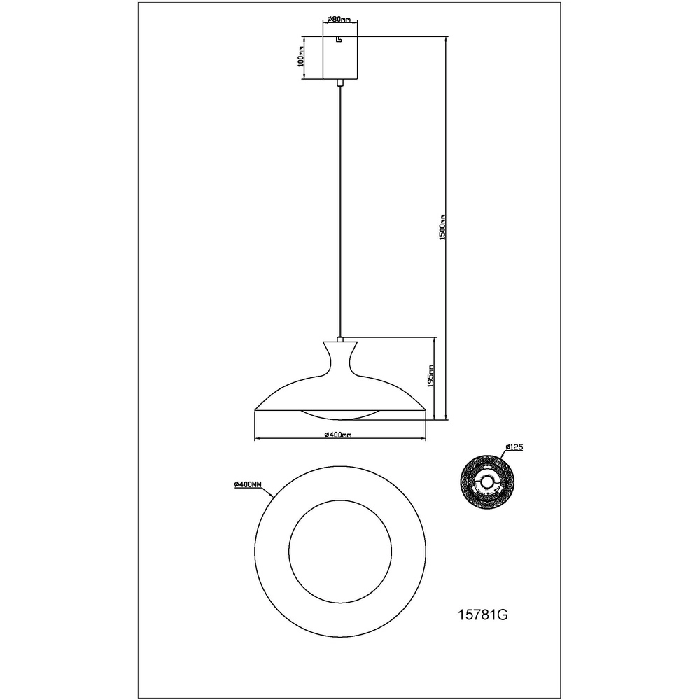 Grijze hanglamp Rocha design Ø 40cm Globo 9007371533985