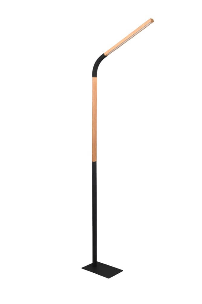 Flexibele leeslamp Norris zwart met hout Trio 4017807600018