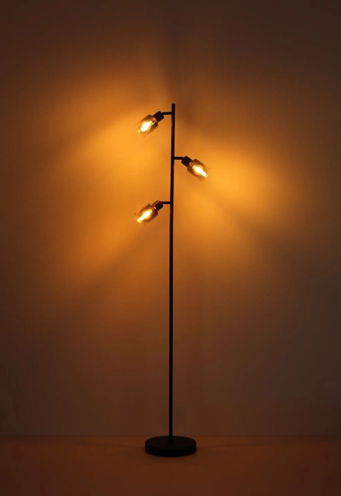 Vloerlamp Hubertus met smoke glas Globo 9007371458011