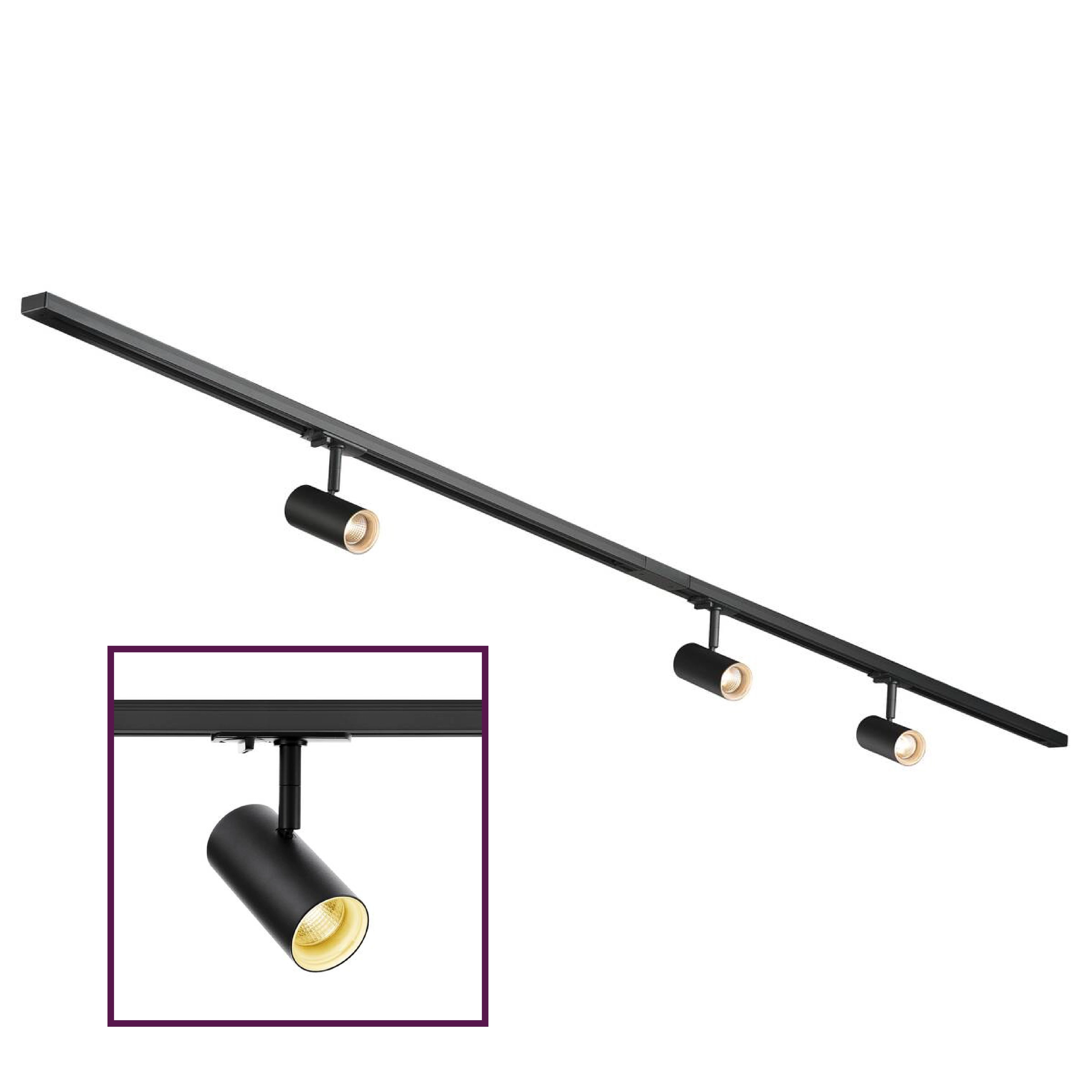 Railverlichting set Noblo 1-fase - zwart - 2700K SLV 4024163288040