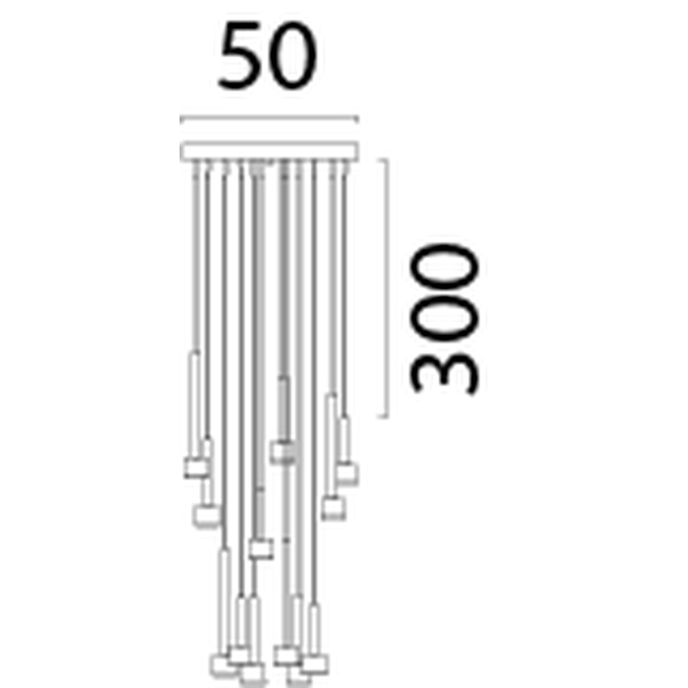 Led hanglamp Fabro 12-lichts - mat goud Masterlight 8718121317076